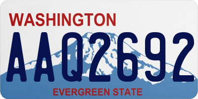 WA license plate AAQ2692