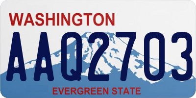 WA license plate AAQ2703