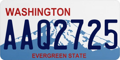 WA license plate AAQ2725