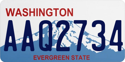WA license plate AAQ2734