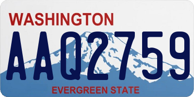 WA license plate AAQ2759