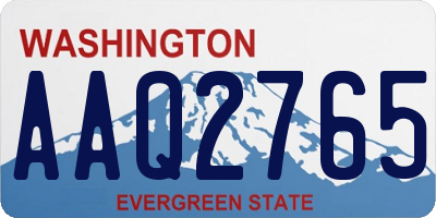 WA license plate AAQ2765