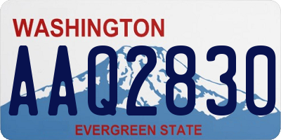 WA license plate AAQ2830