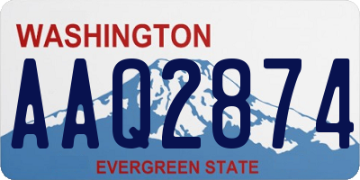 WA license plate AAQ2874