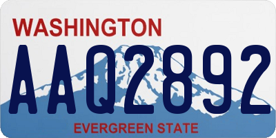 WA license plate AAQ2892