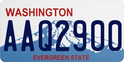 WA license plate AAQ2900