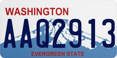 WA license plate AAQ2913