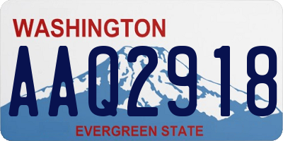 WA license plate AAQ2918