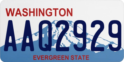 WA license plate AAQ2929