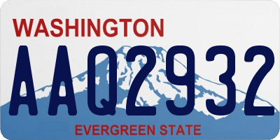 WA license plate AAQ2932