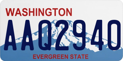WA license plate AAQ2940