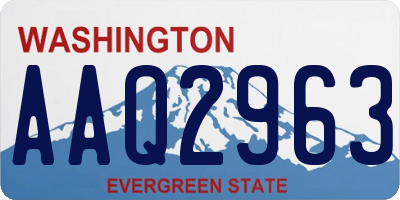 WA license plate AAQ2963