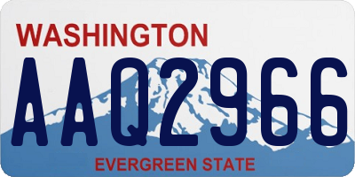 WA license plate AAQ2966