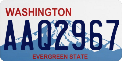 WA license plate AAQ2967