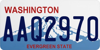 WA license plate AAQ2970