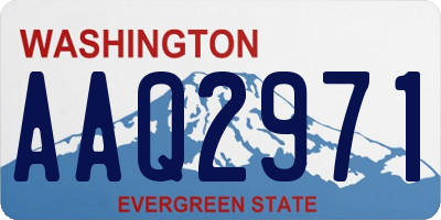 WA license plate AAQ2971