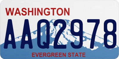 WA license plate AAQ2978