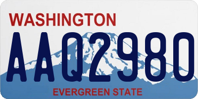 WA license plate AAQ2980