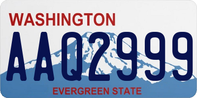 WA license plate AAQ2999