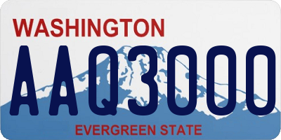WA license plate AAQ3000