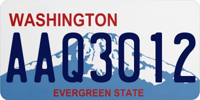 WA license plate AAQ3012