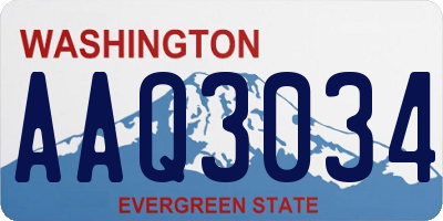 WA license plate AAQ3034