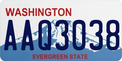 WA license plate AAQ3038