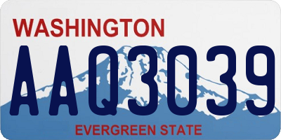 WA license plate AAQ3039