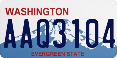 WA license plate AAQ3104