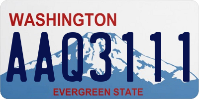 WA license plate AAQ3111