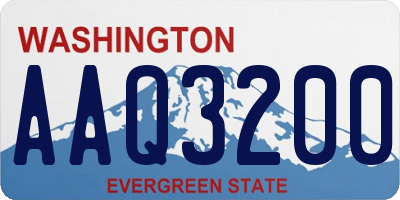 WA license plate AAQ3200