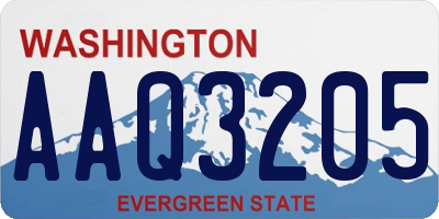 WA license plate AAQ3205