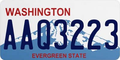 WA license plate AAQ3223