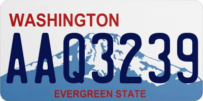 WA license plate AAQ3239