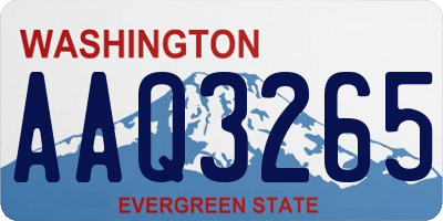 WA license plate AAQ3265