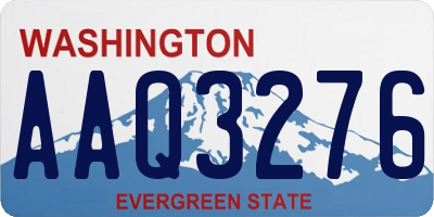 WA license plate AAQ3276