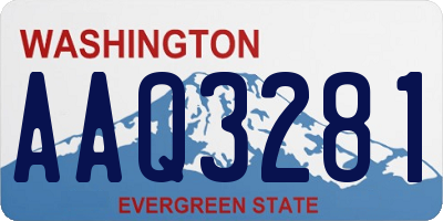 WA license plate AAQ3281
