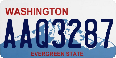 WA license plate AAQ3287