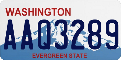 WA license plate AAQ3289