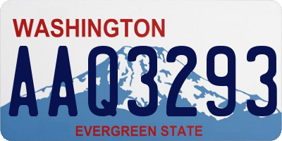 WA license plate AAQ3293