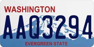 WA license plate AAQ3294