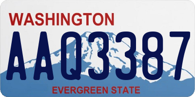 WA license plate AAQ3387