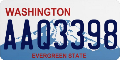 WA license plate AAQ3398