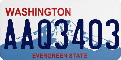 WA license plate AAQ3403