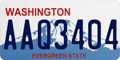 WA license plate AAQ3404