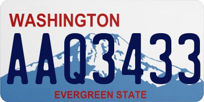WA license plate AAQ3433