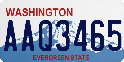 WA license plate AAQ3465