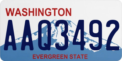 WA license plate AAQ3492