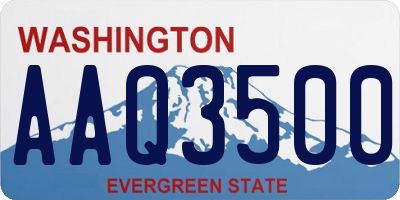 WA license plate AAQ3500