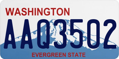 WA license plate AAQ3502